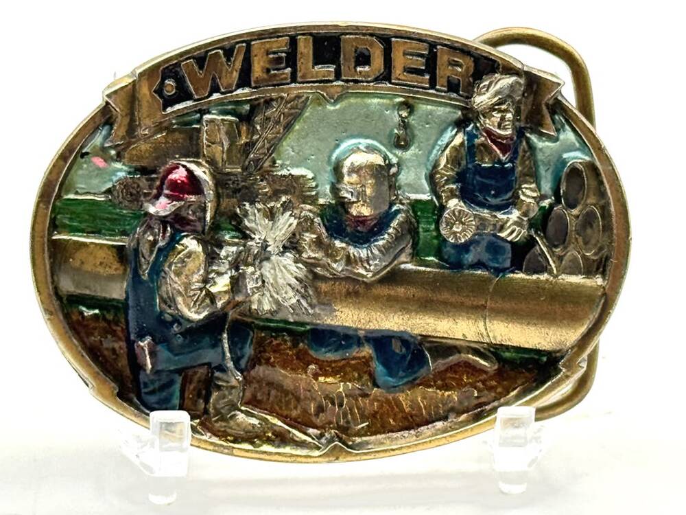 Horse Creek Buckles Welder No 1803 Enamel Belt Buckle